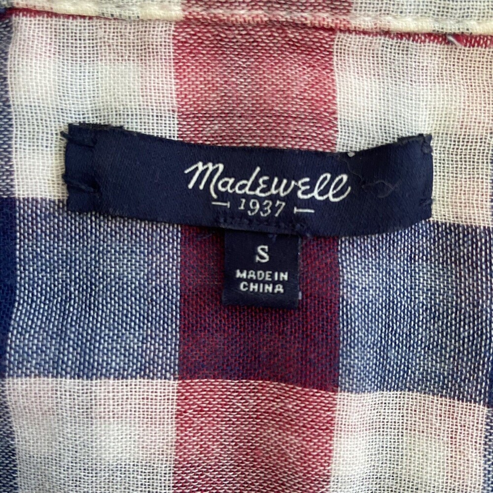 Madewell Button Down Ex-boyfriend Shirt Emmett Checks Plaid Size Small Checkered - Picture 4 of 10